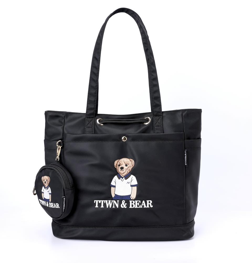 TTWN & Bear Nylon Tote Bag with Pouch and mini Purse