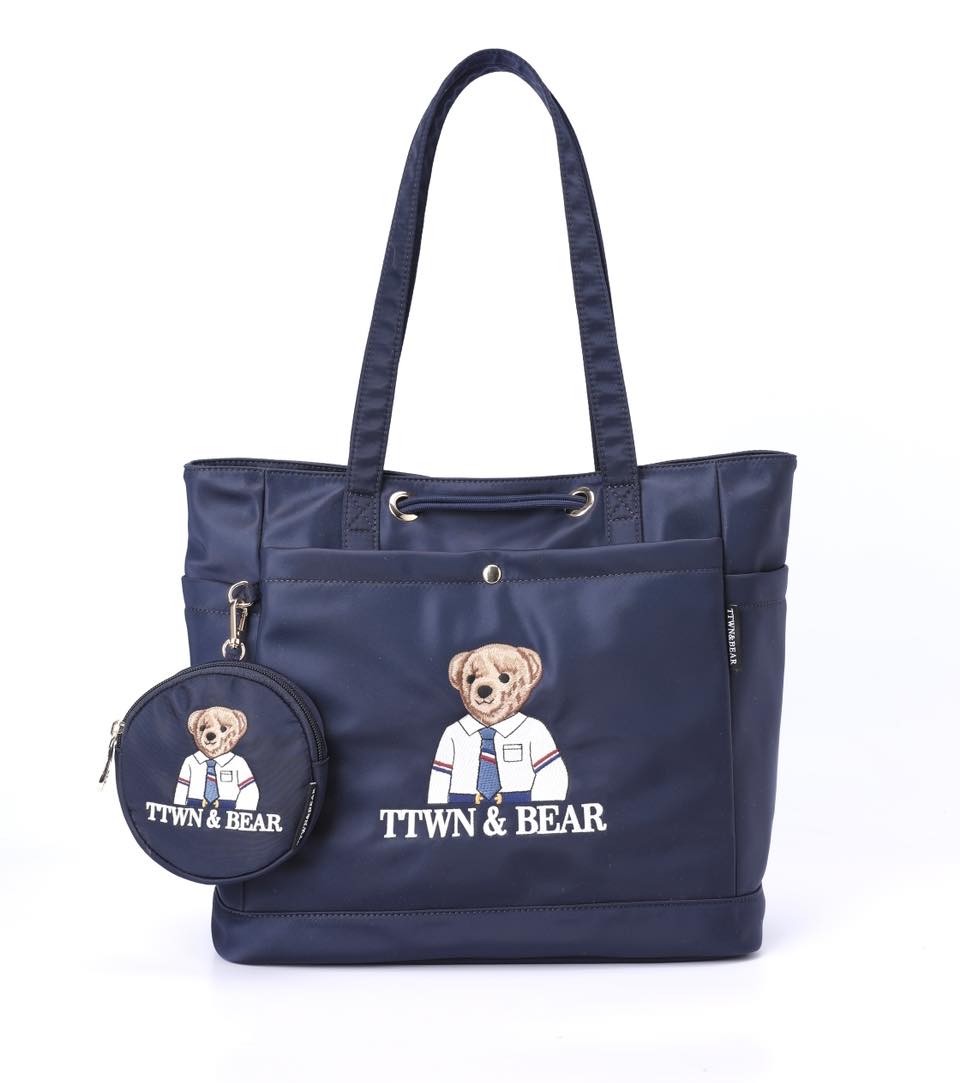 TTWN & Bear Nylon Tote Bag with Pouch and mini Purse