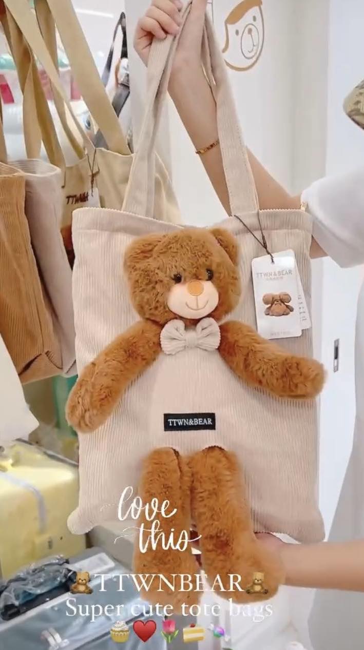 TTWN & Bear Furry Tote Bag