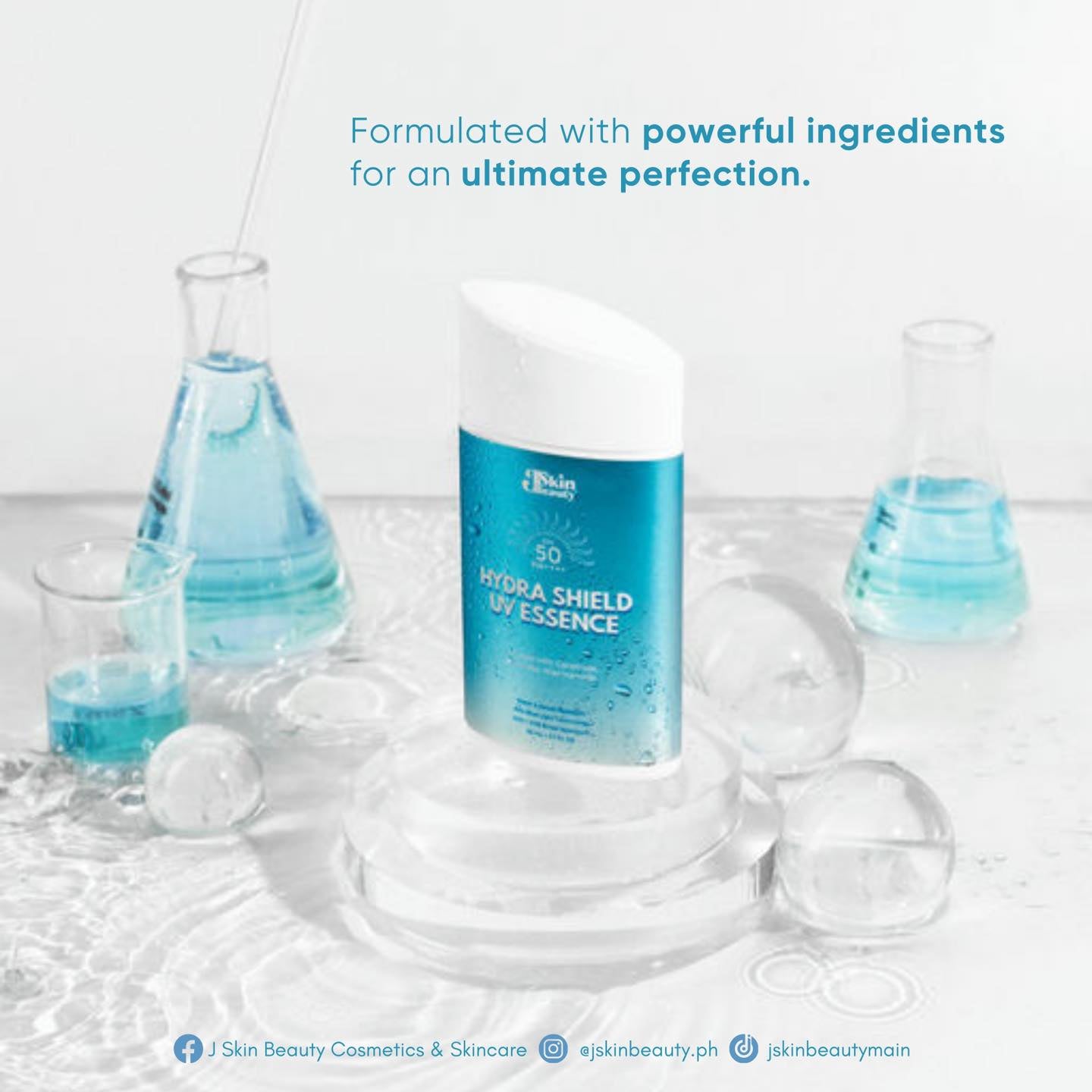 JSkin Hydra Shield UV Essence Sunscreen SPF50 PA++++ Water and Sweat Resistant 50mL