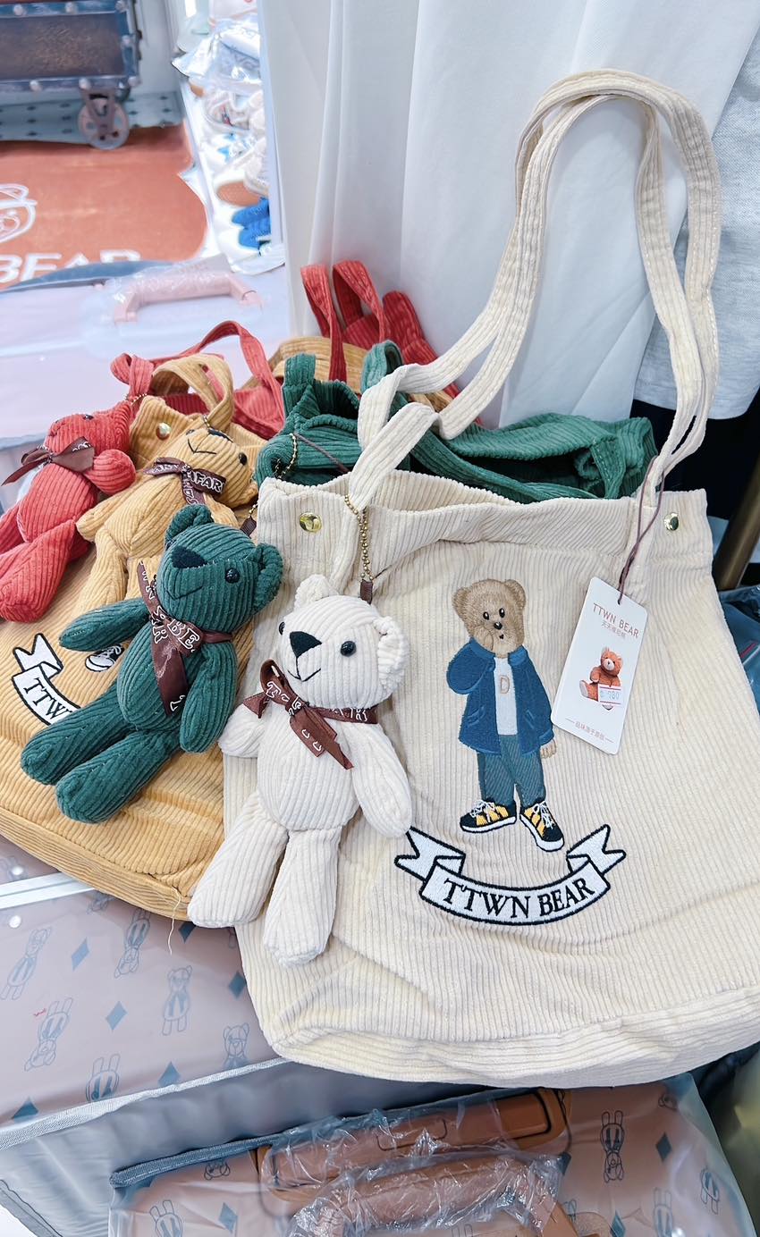 TTWN & Bear Velvet Tote Bag