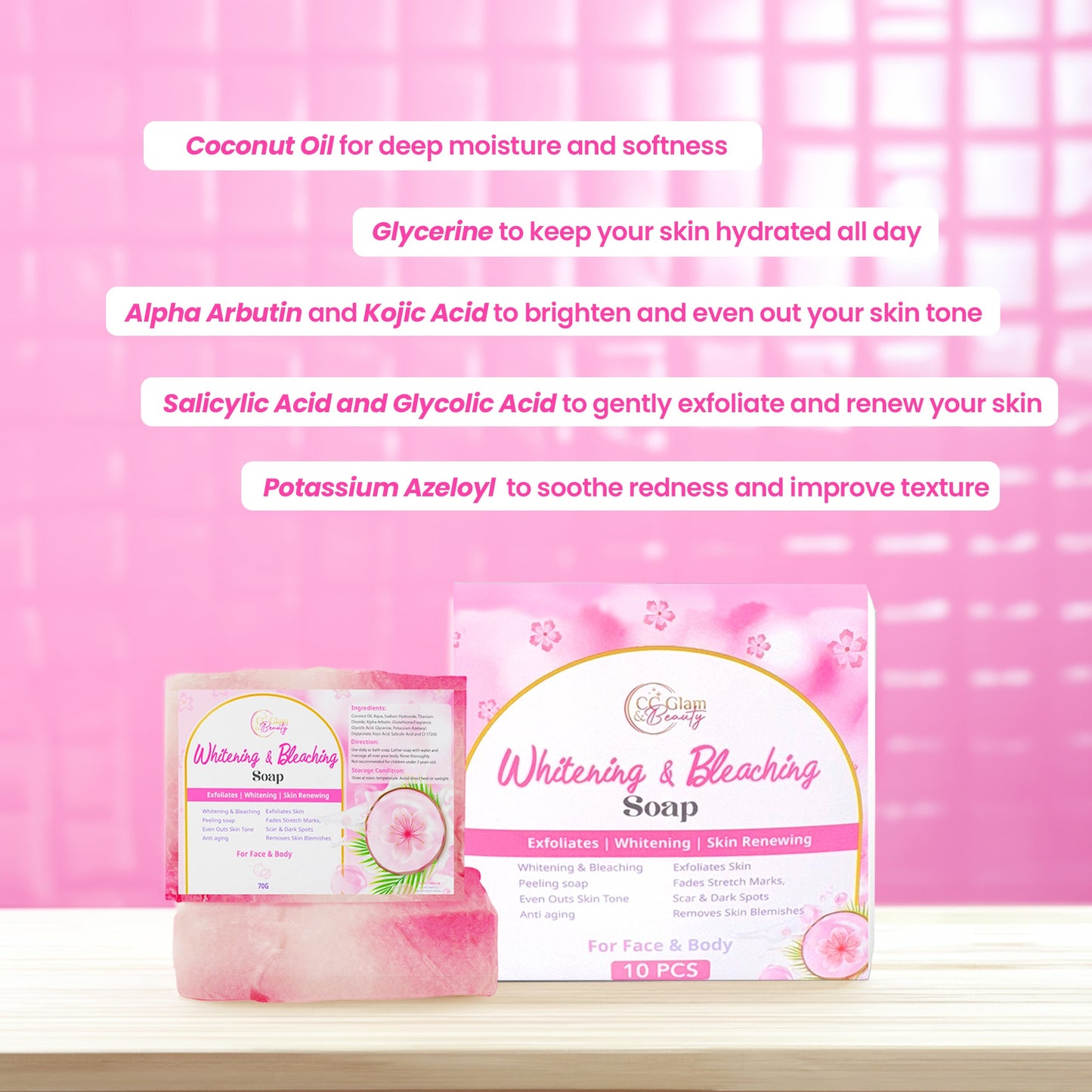 Cris Cosmetics Glam & Beauty Whitening & Bleaching Face & Body Soap 70g