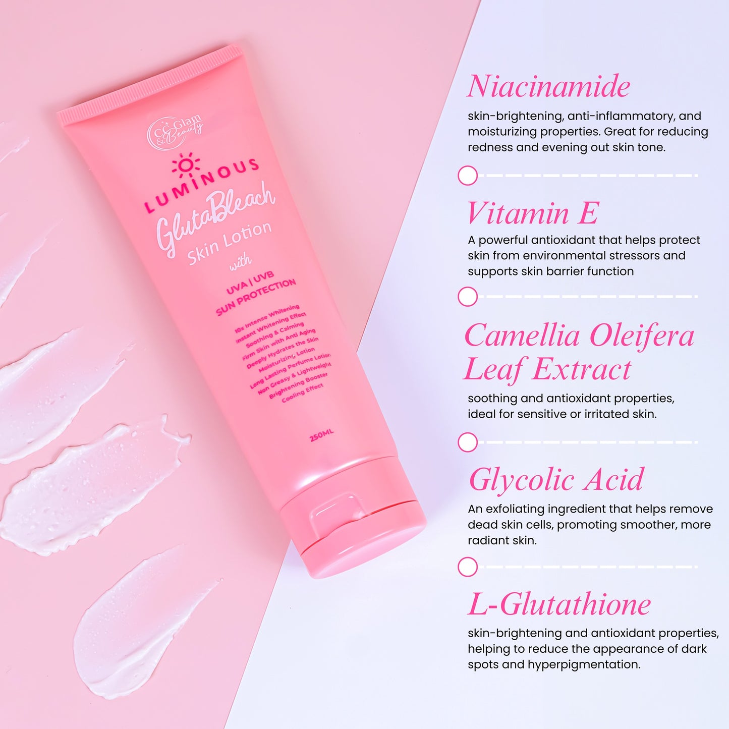 CC Glam & Beauty Luminous GlutaBleach Skin Lotion 250mL