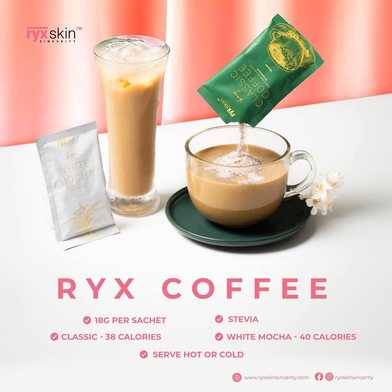 RYX Coffee White Mocha & Classic Coffee 10sachets