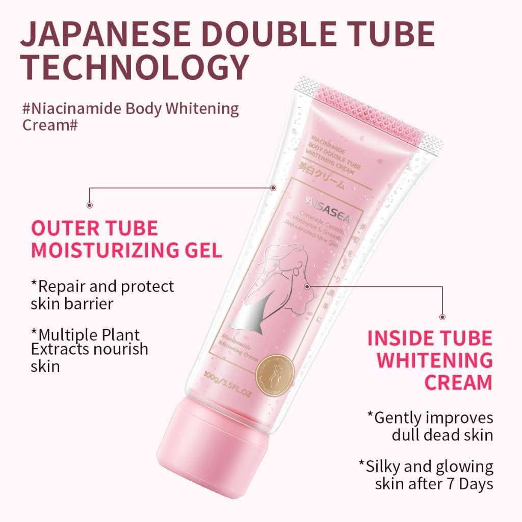 AISASEA Niacinamide Body Double Tube Whitening Cream 100g