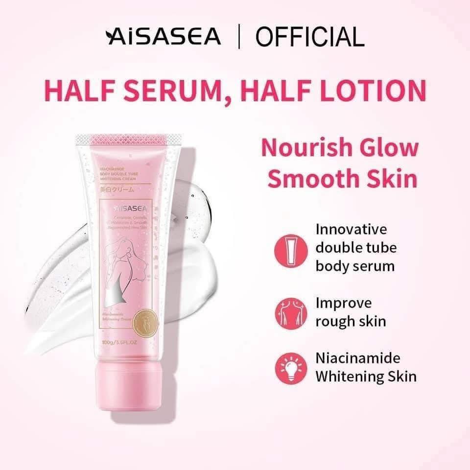 AISASEA Niacinamide Body Double Tube Whitening Cream 100g