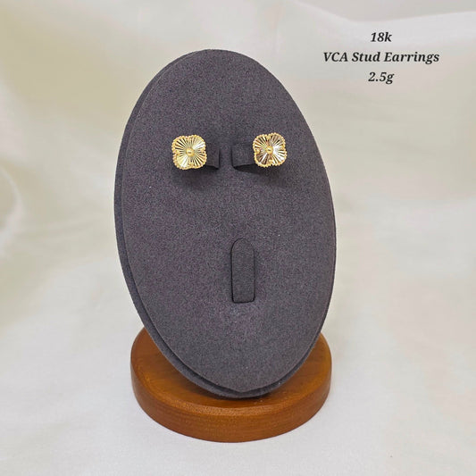 VCA Stud Gold Earrings