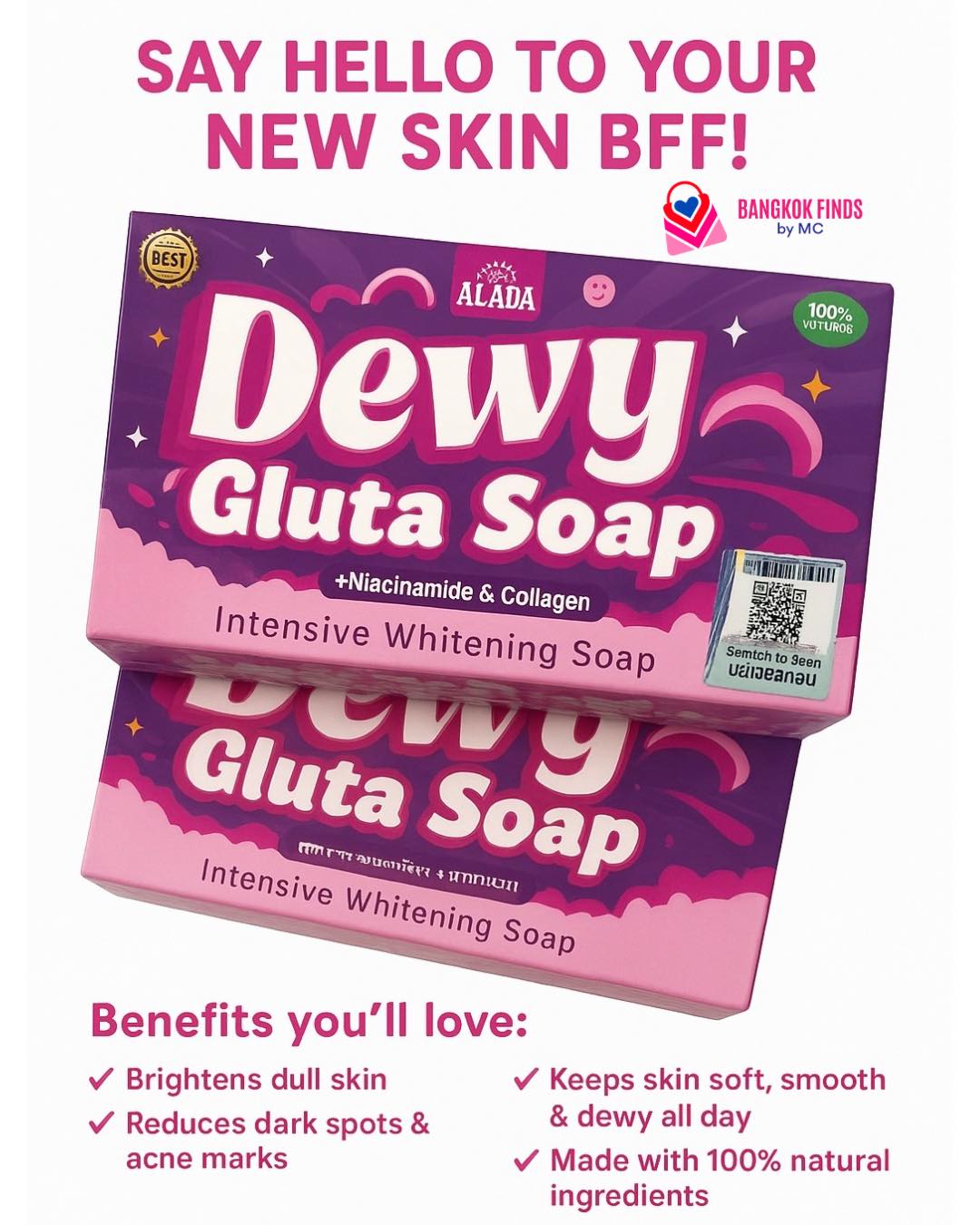 Alada Dewy Gluta Intense Whitening Soap 70g
