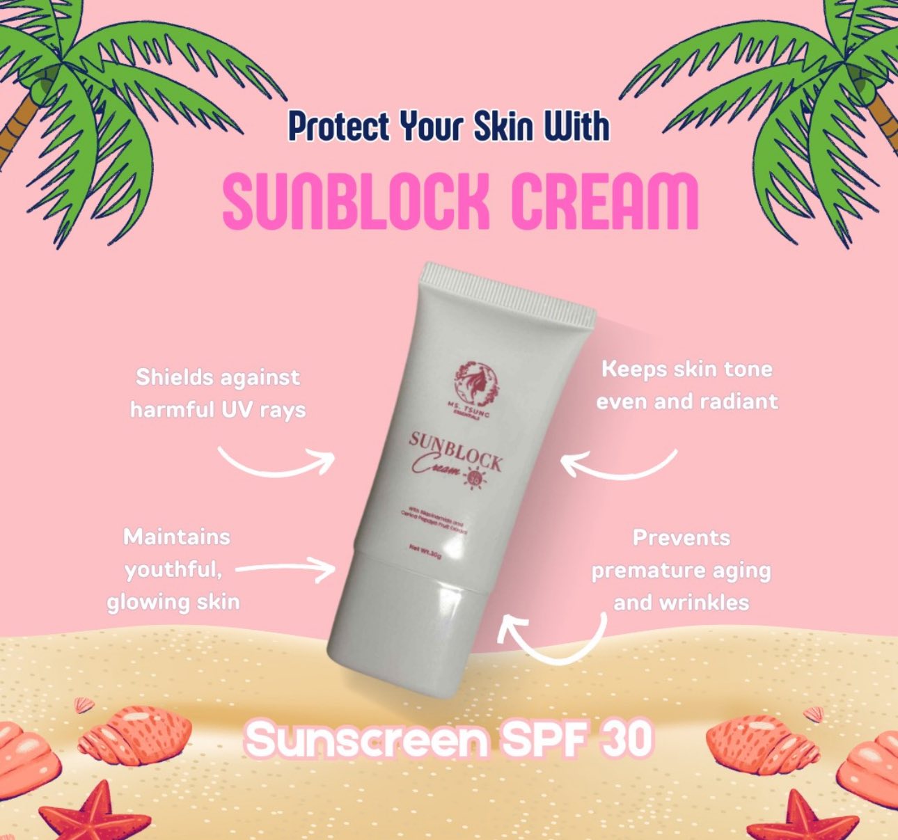 Ms. Tsung Luminous SPF30 Sunblock Cream 30g
