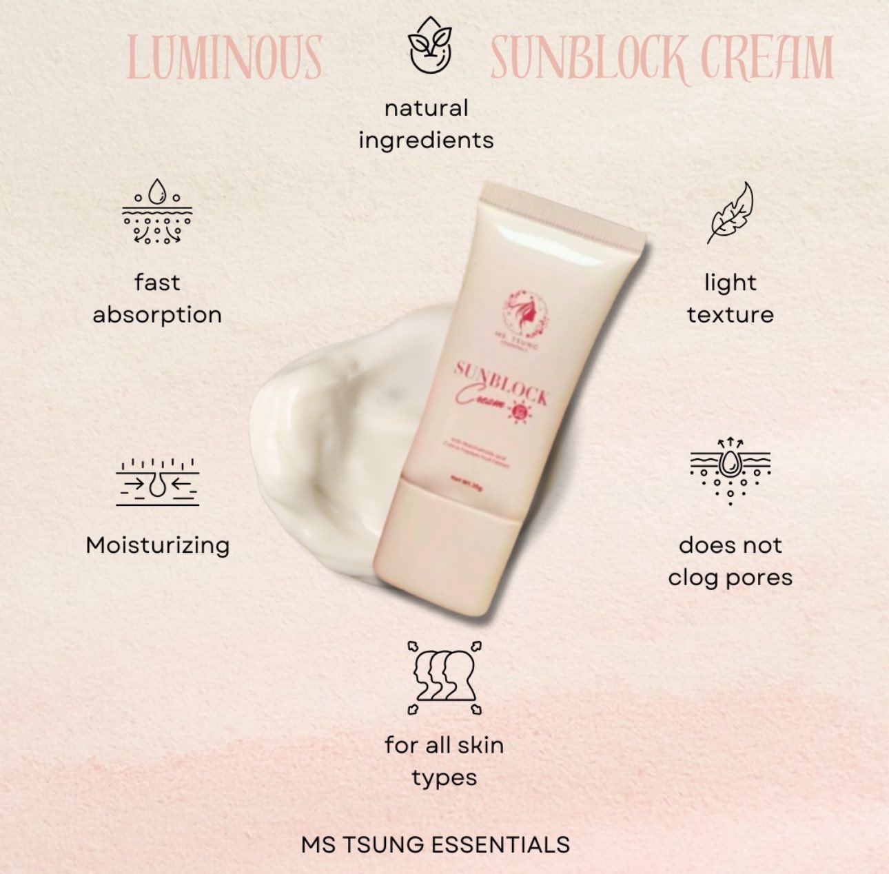 Ms. Tsung Luminous SPF30 Sunblock Cream 30g