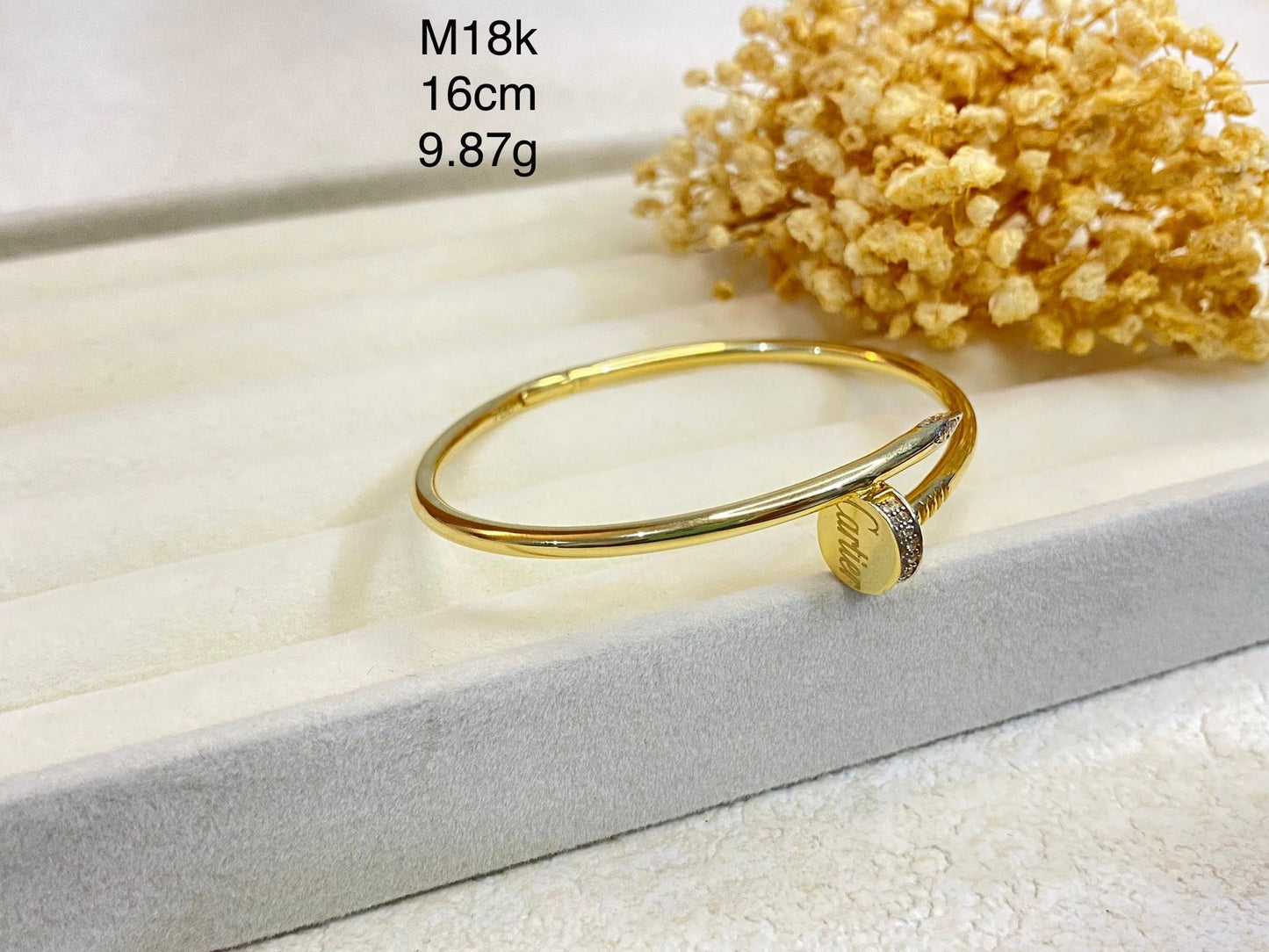 Cartier Nail Bangle with Stone
