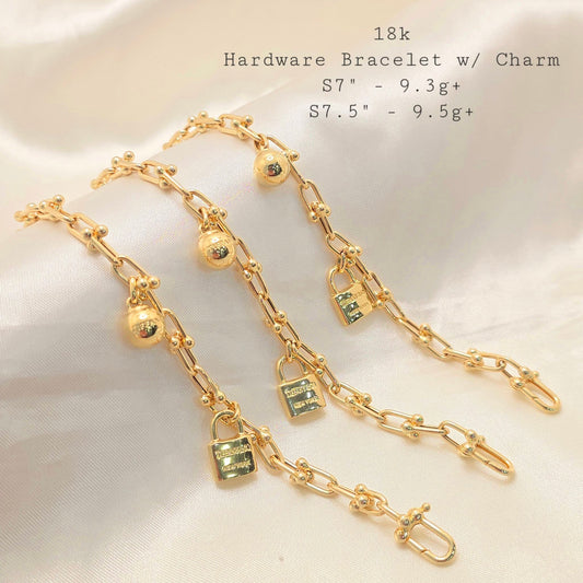 Hardware Bracelet with Charms