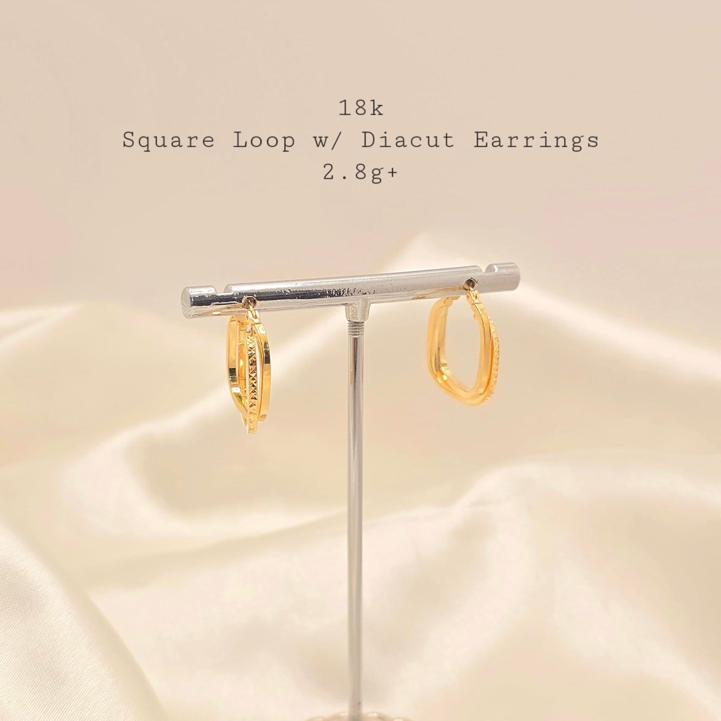 Square Loop with Diacut Earrings