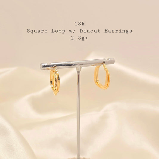 Square Loop with Diacut Earrings