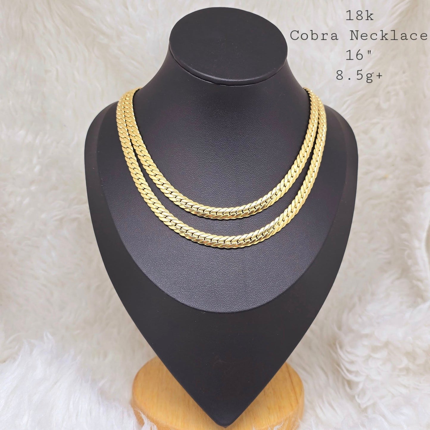 18K Saudi Gold Cobra Chain Necklace VSPL