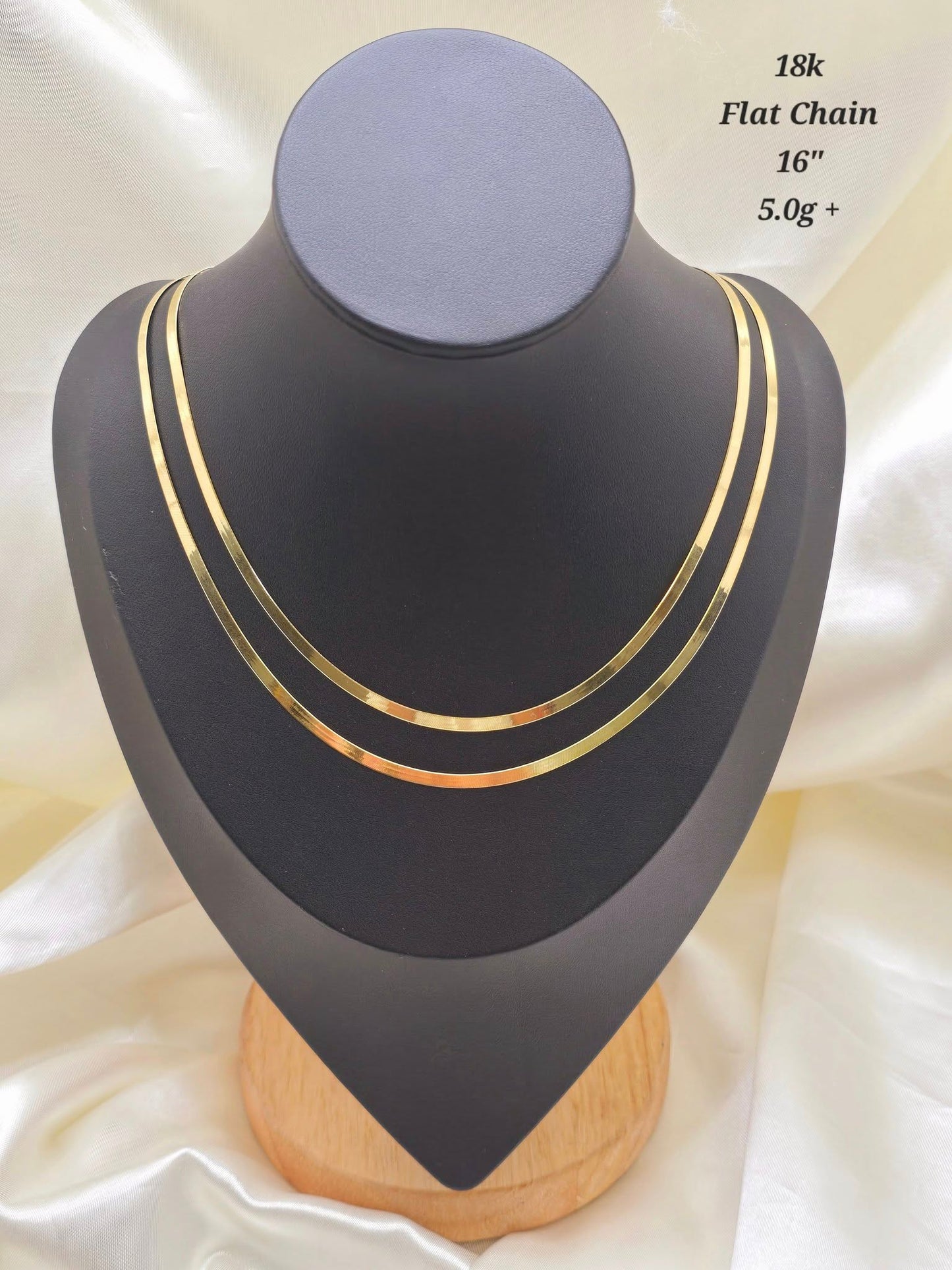 18K Saudi Gold Flat Chain