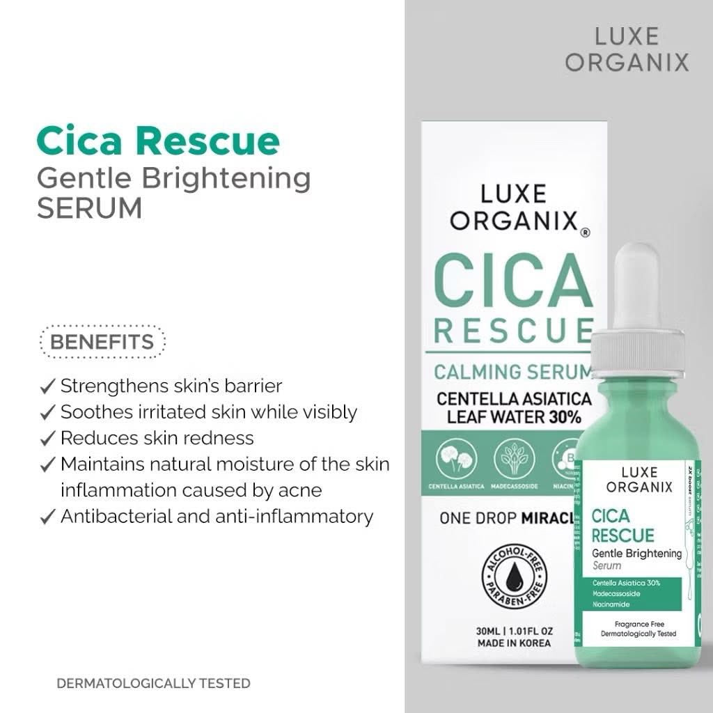 Luxe Organix Cica Rescue Gentle Brightening Serum 30mL