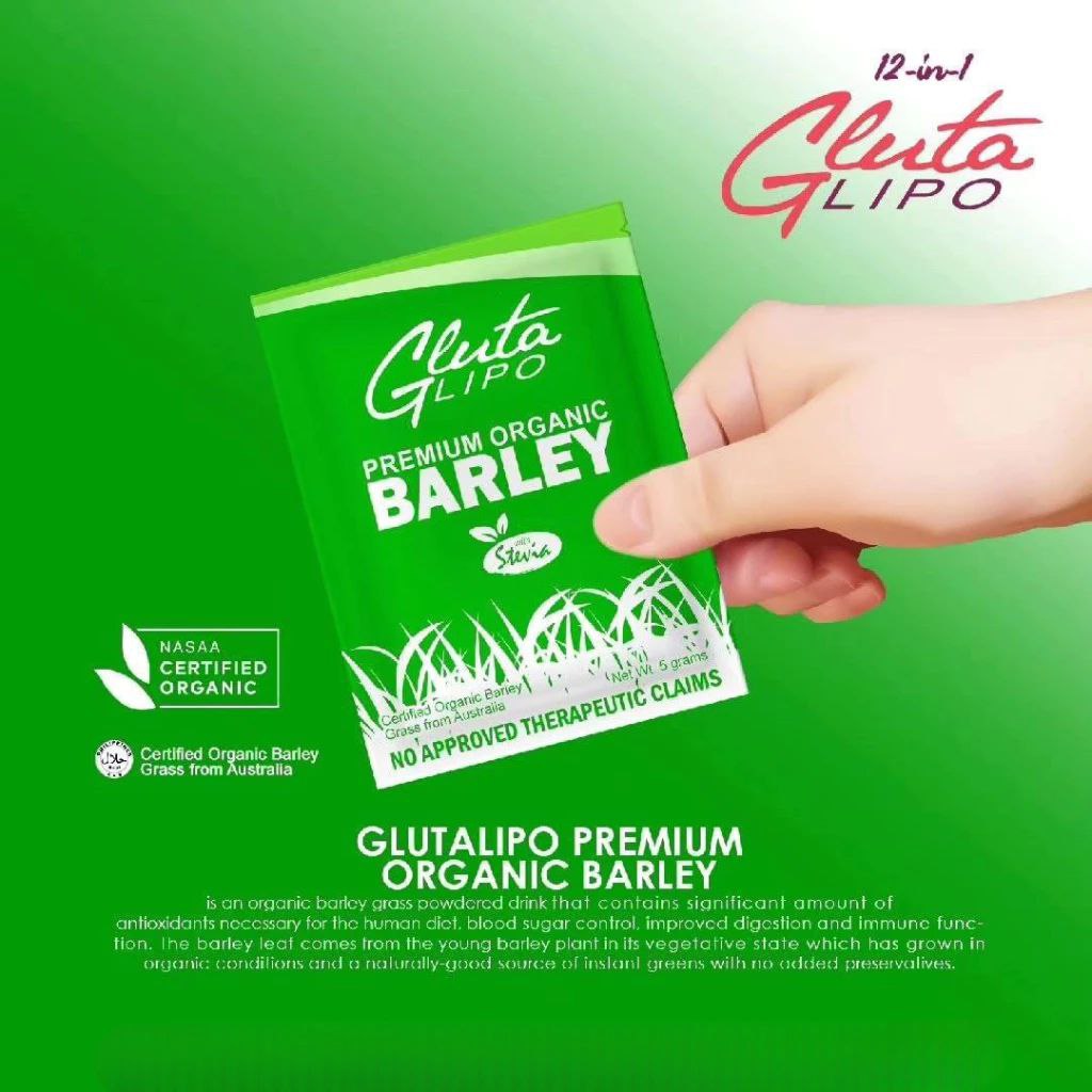 GlutaLipo Premium Organic Barley 10 sachets