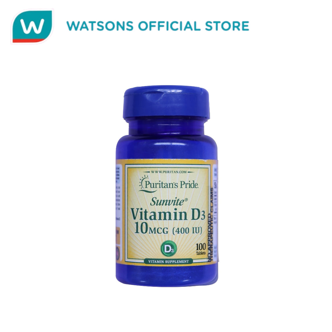 Puritans Pride Vitamin D3 10mcg (400 IU) 100tab