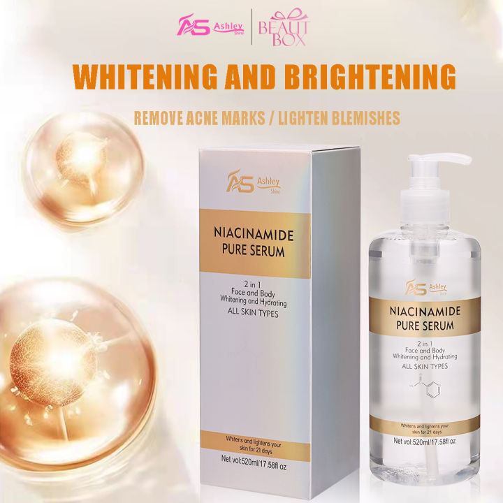 Ashley Shine Niacinamide Pure Serum 2 in 1 Face and Body Whitening and Hydrating 520mL