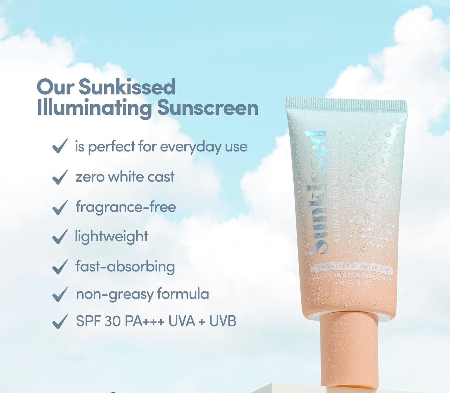 Barefaced Sunkissed Illuminating Sunscreen SPF 30 PA+++ 50g