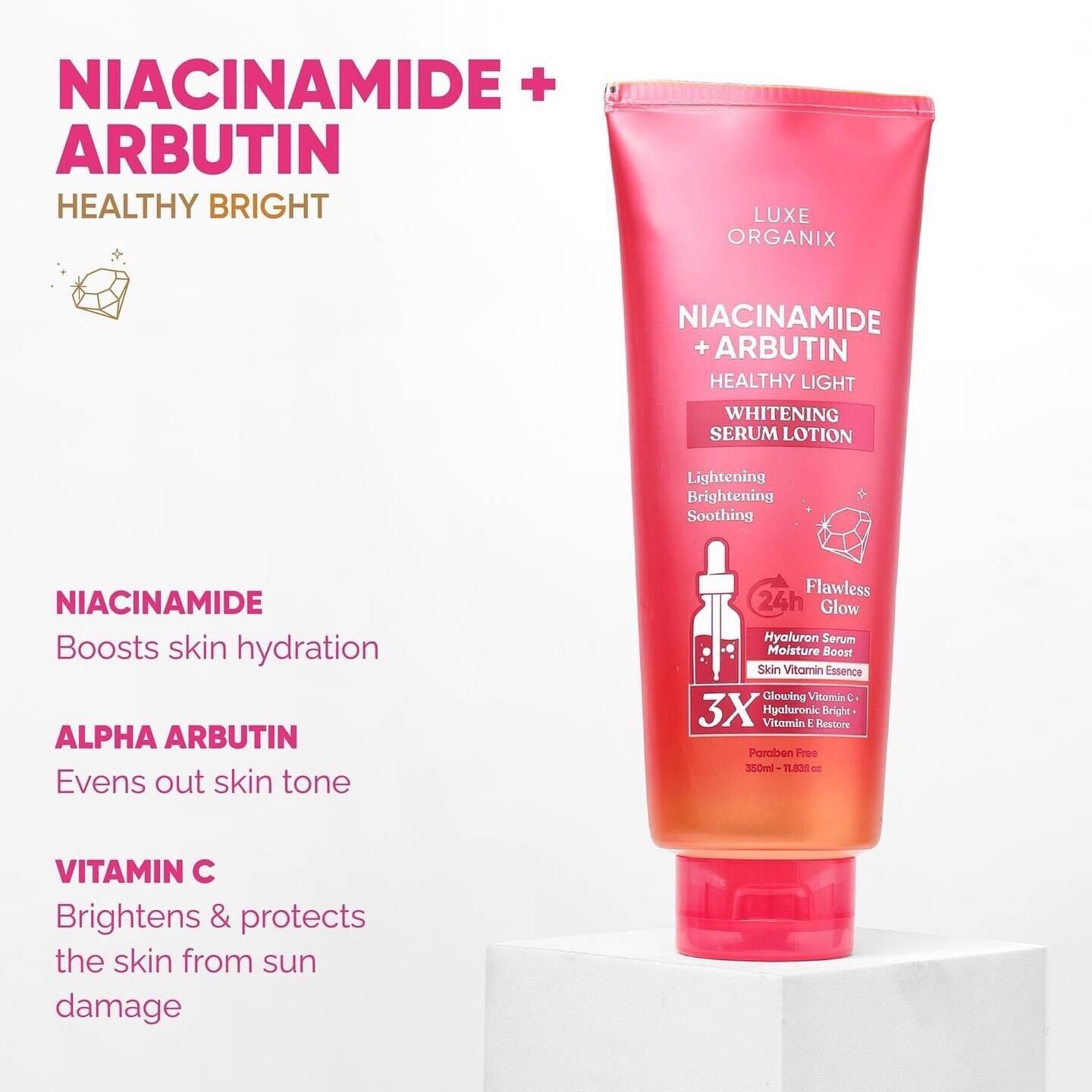 Luxe Organix Niacinamide+Arbutin Whitening Serum Lotion 350mL