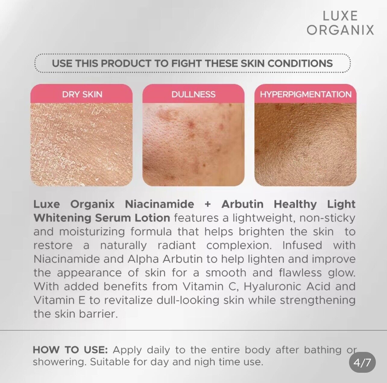 Luxe Organix Niacinamide+Arbutin Whitening Serum Lotion 350mL