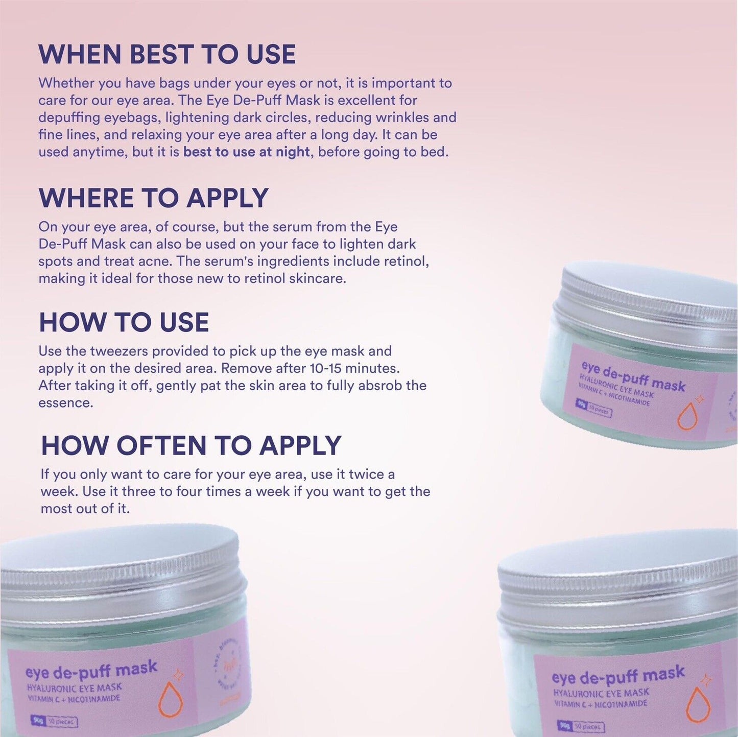 Puff and Bloom Eye De-Puff Mask 90g 50 sheets