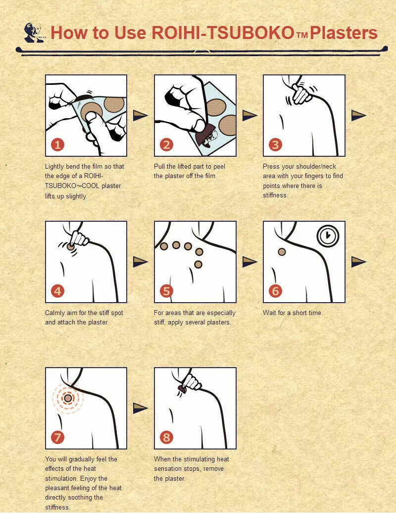 Japan Roihi-Tsuboko Pain Relief Patches 78 Big Size