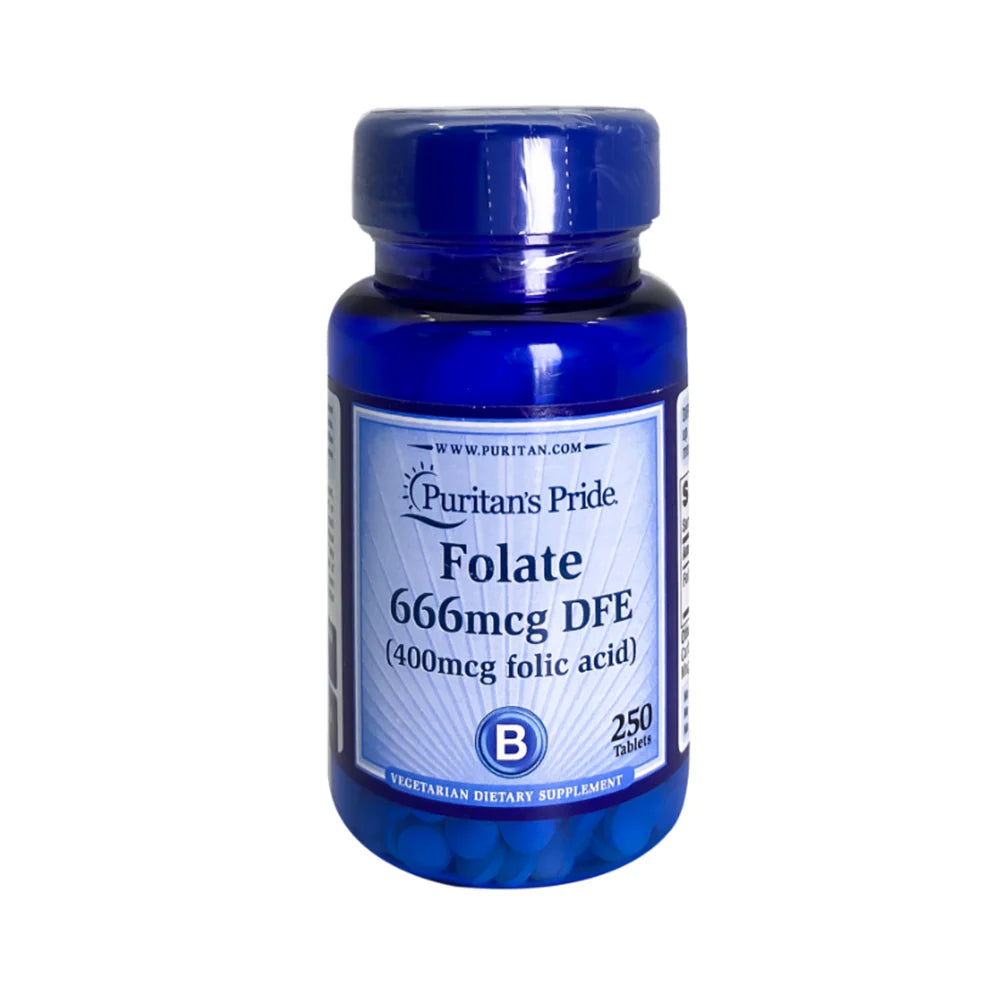 Puritan's Pride Folate 666mcg DFE (400mcg Folic Acid) 250tablets – Bee ...