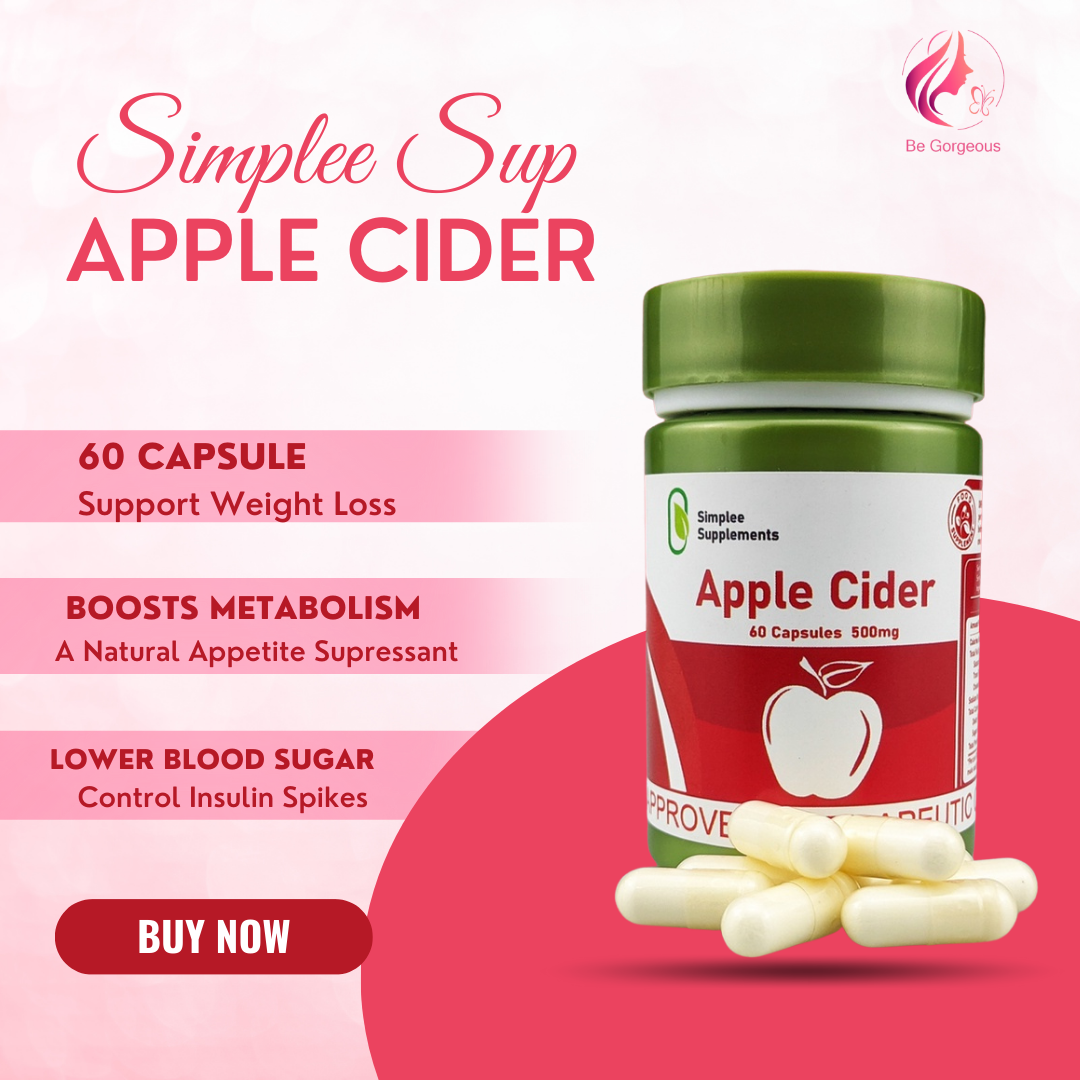 Simplee Supliments Simplee Supplements Apple Cider 60capsules 500mg – Bee Beauty Essentials