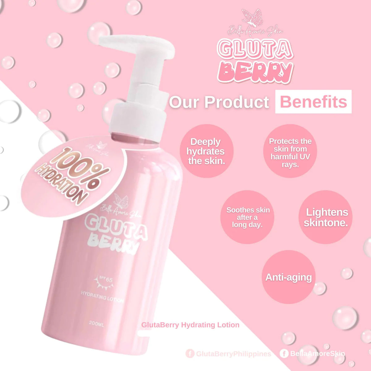 Bella Amore Skin Glutaberry Lotion spf 65