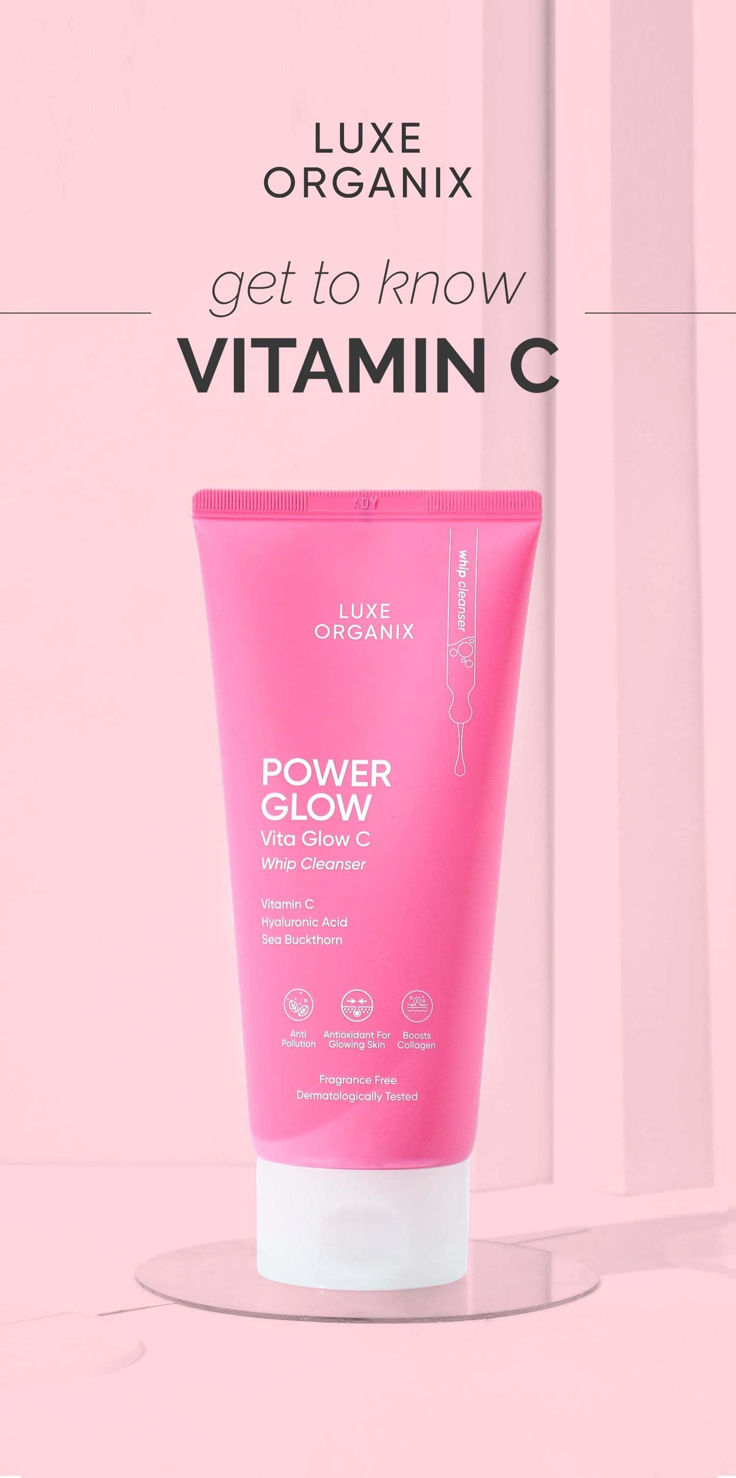 Luxe Organix Power Glow Vita Glow Whip Cleanser 150g