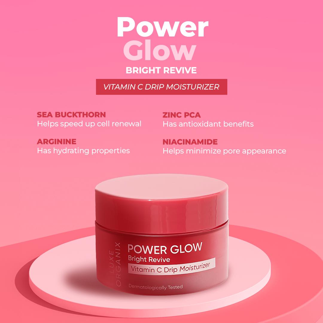 Luxe Organix Powder Glow Bright Revive Vit C Drip Moisturizer 50g