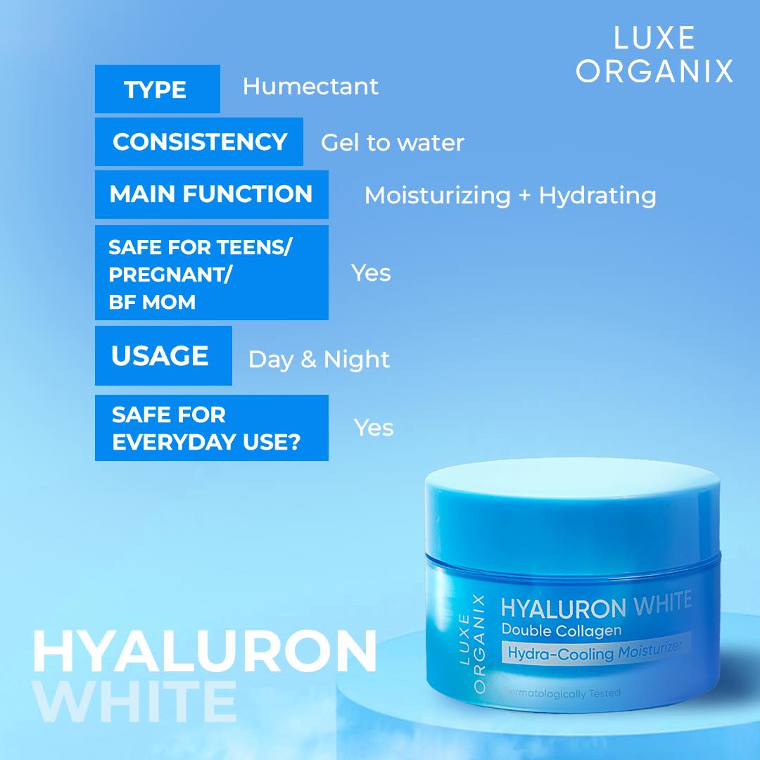 Luxe Organix Hyaluron White Double Collagen Hydra-Cooling Moisturizer 50g