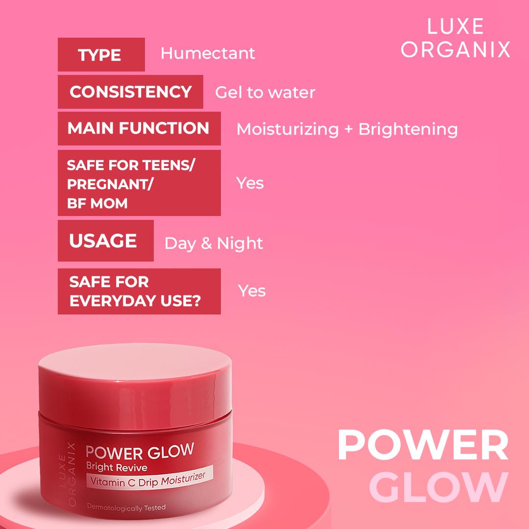 Luxe Organix Powder Glow Bright Revive Vit C Drip Moisturizer 50g