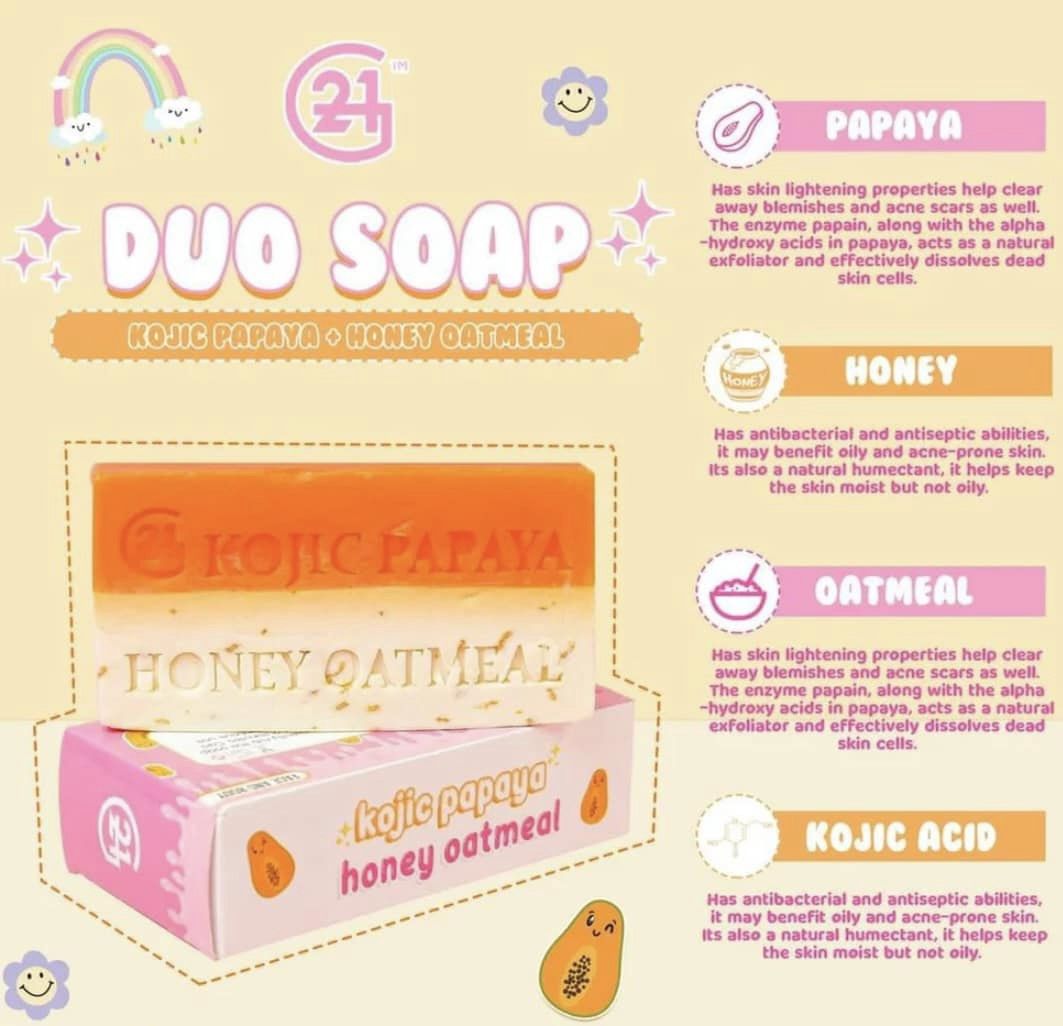 G21 Kojic Papaya & Honey Oatmeal Duo Soap