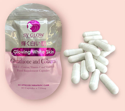 SY Glow Glowing White Skin Glutathione and Collagen 30capsules