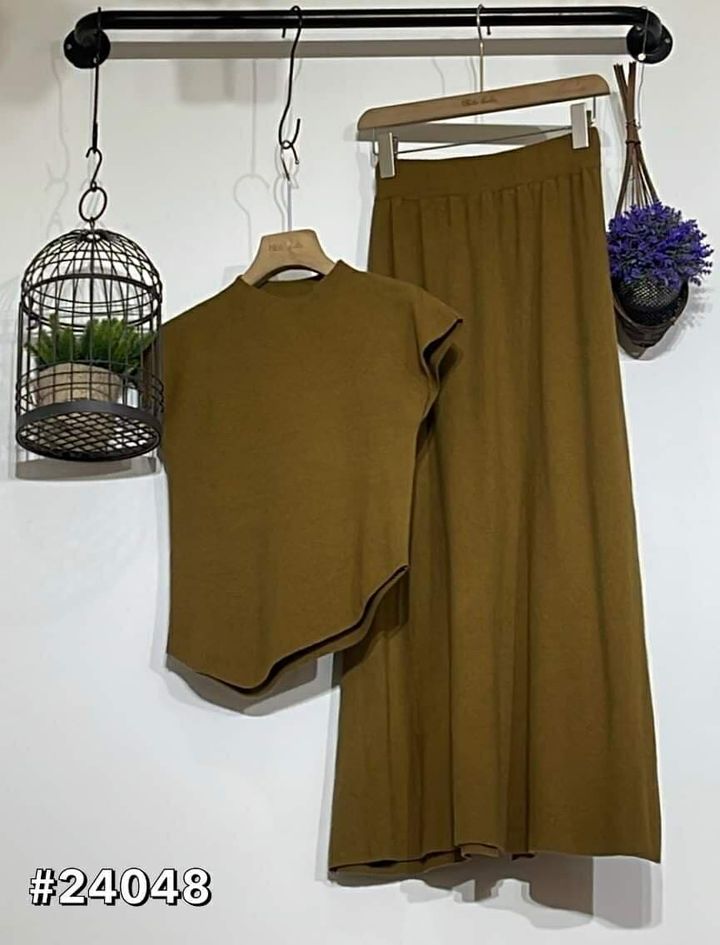 Premium Soft Knitted Coordinates Top & Long Skirt