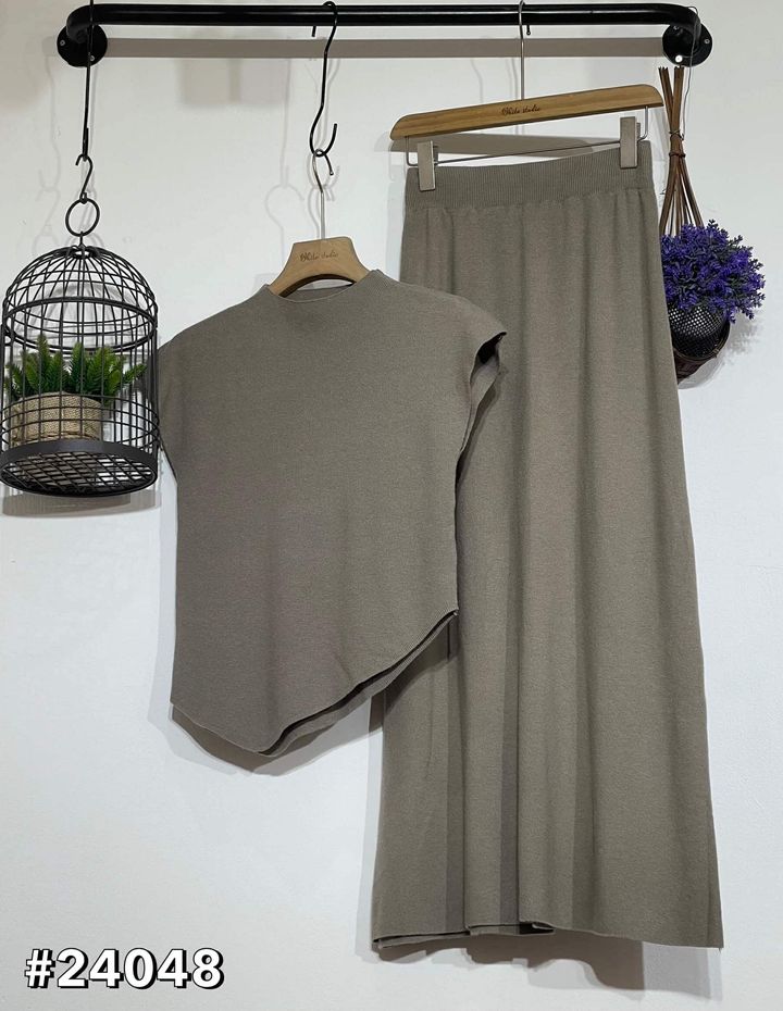 Premium Soft Knitted Coordinates Top & Long Skirt