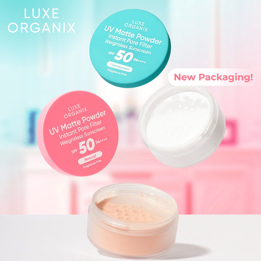 Luxe Organix UV Matte Powder Instant Pore Filter Weightless Sunscreen SPF50 PA++++