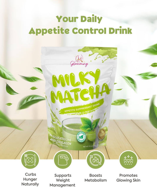 Glowming Shape Milky Matcha Appetite Suppressant Drink with Glutathione and Collagen