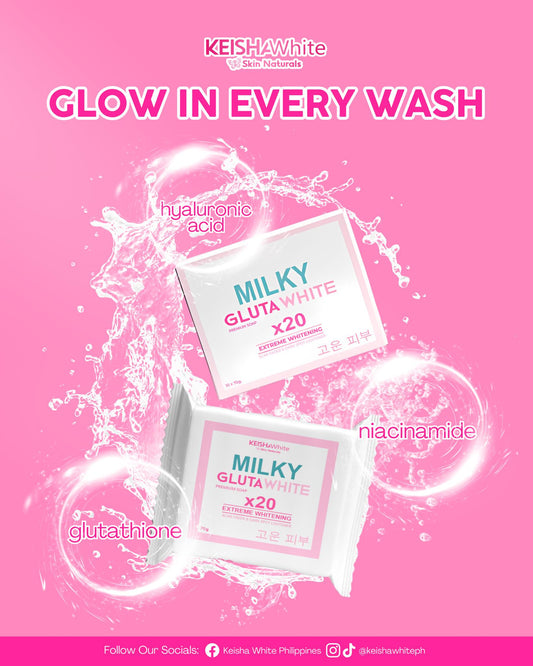 KEISHAWhite Milky GLUTAWHITE Premium Soap X20 70g
