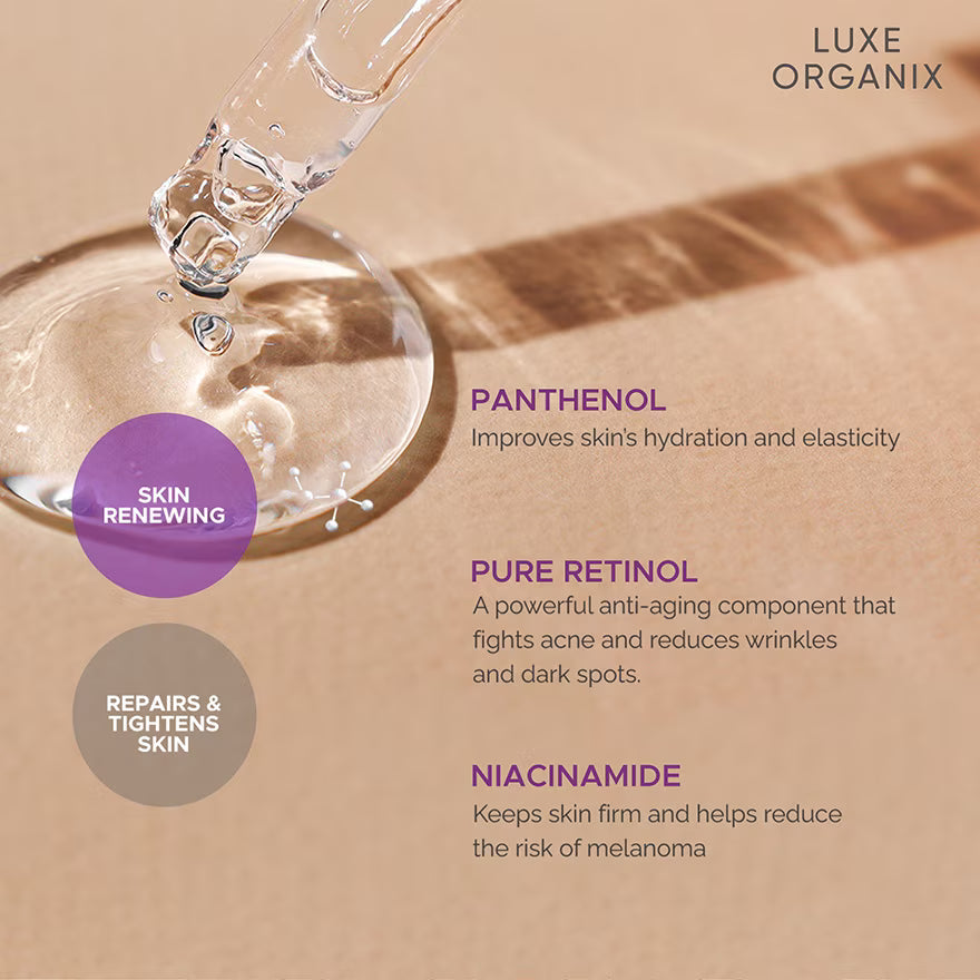 Luxe Organix Retinol Radiance Overnight Botox Lift Serum 30mL