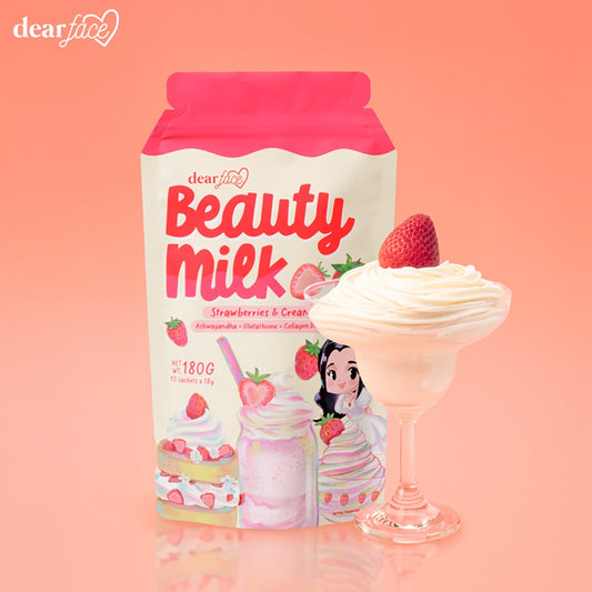 Dear Face Beauty Milk Strawberries & Cream (18g x 10 sachets)