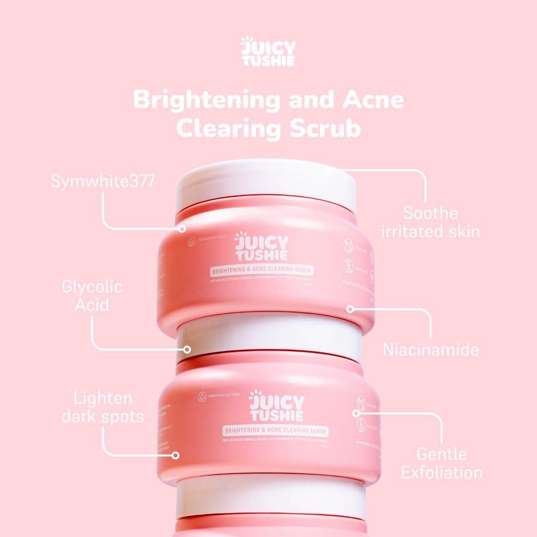 Juicy Tushie Brightening and Acne Scrub 200ml