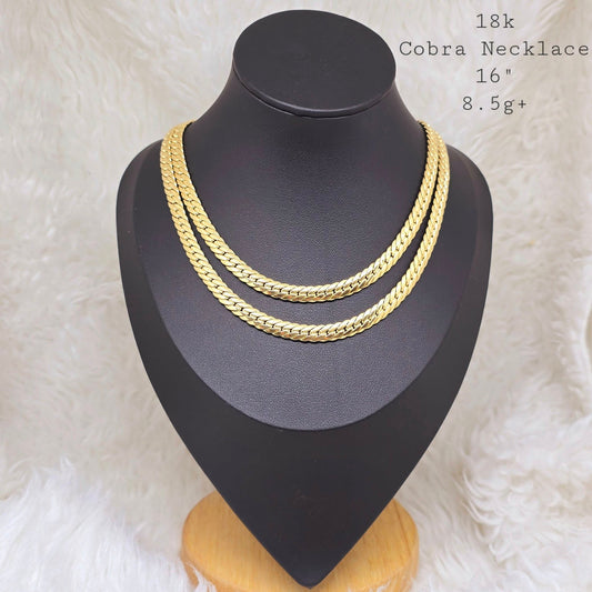 18K Saudi Gold Cobra Chain Necklace VSPL