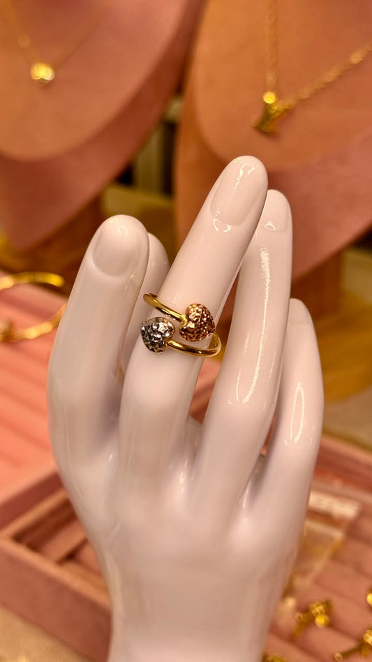 Tri Color Heart Ring