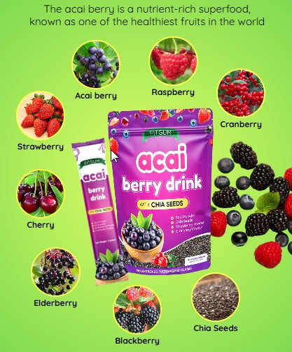 Fitgum Acai Berry Drink with Chia Seeds 10sachets