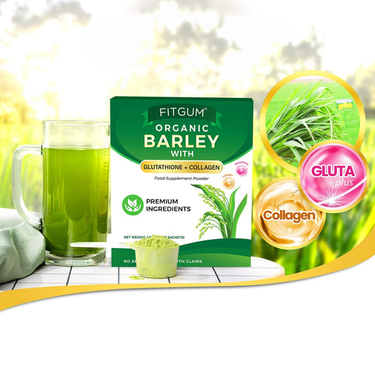 Fitgum Organic Barley with Glutathione + Collagen 15sachets